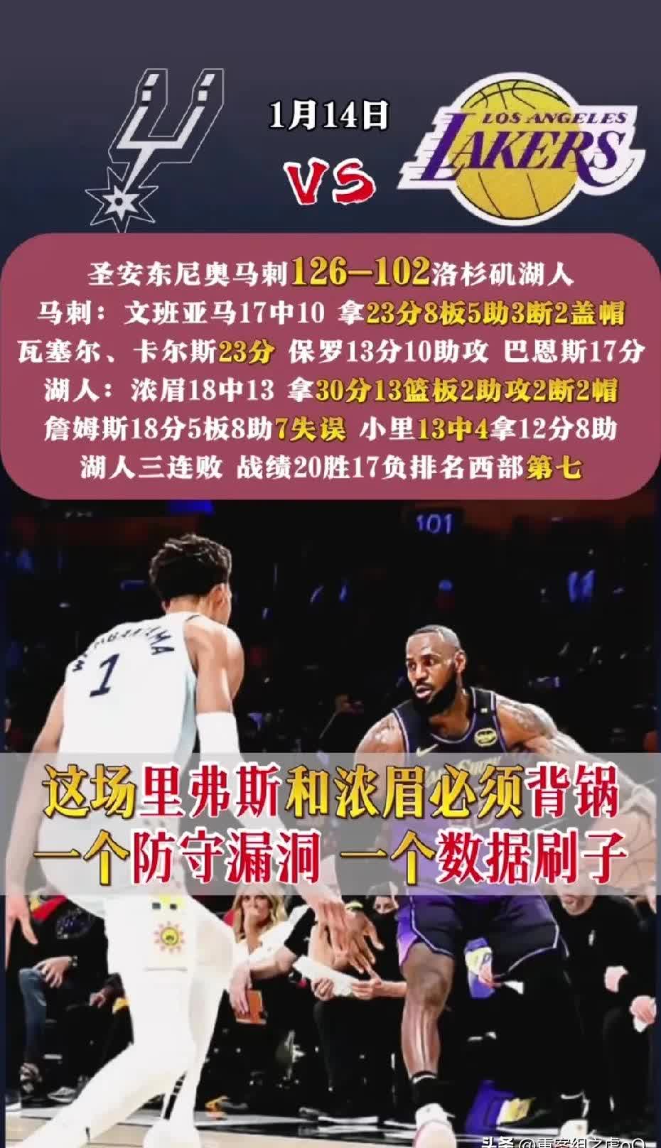 关于湖人惊险逆转马刺,取得三连胜的信息 关于湖人惊险逆转马刺,取得三连胜的信息